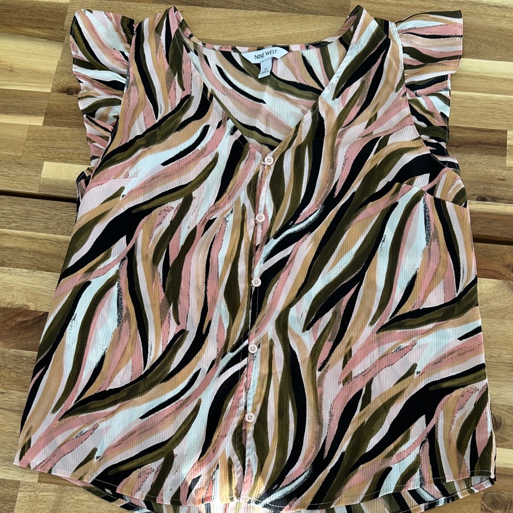 Nine West Multicolor Striped Blouse